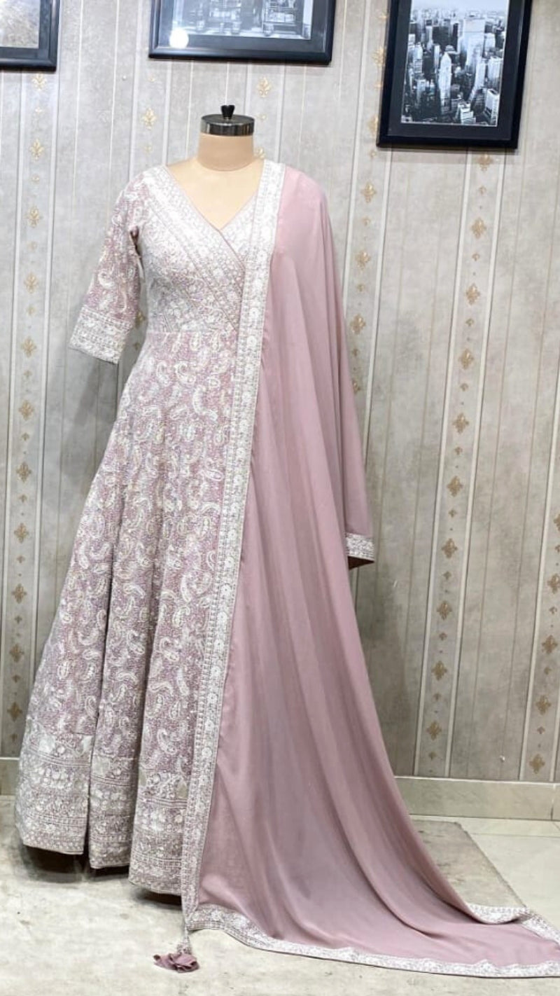 Beautiful Anarkali Suit With Embroidery Work
