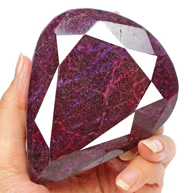 3270Ct Natural Dark Red Ruby Pear Faceted Earth mined Museum Size Loose Huge Gem DF018