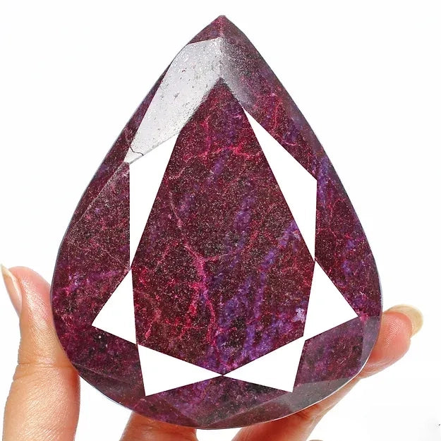 3270Ct Natural Dark Red Ruby Pear Faceted Earth mined Museum Size Loose Huge Gem DF018