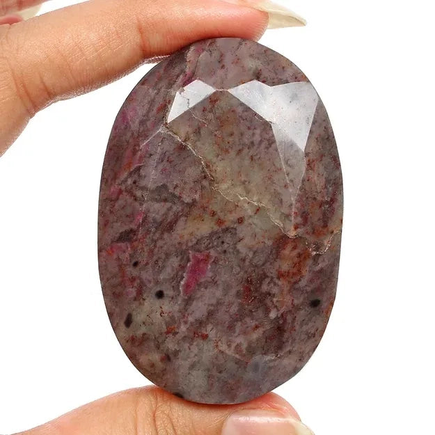 520 Ct Natural Untreated Red Pink Ruby In Matrix Oval Faceted Earth Mined Gems DF015