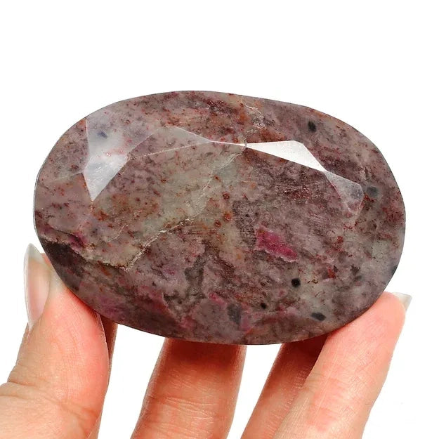520 Ct Natural Untreated Red Pink Ruby In Matrix Oval Faceted Earth Mined Gems DF015