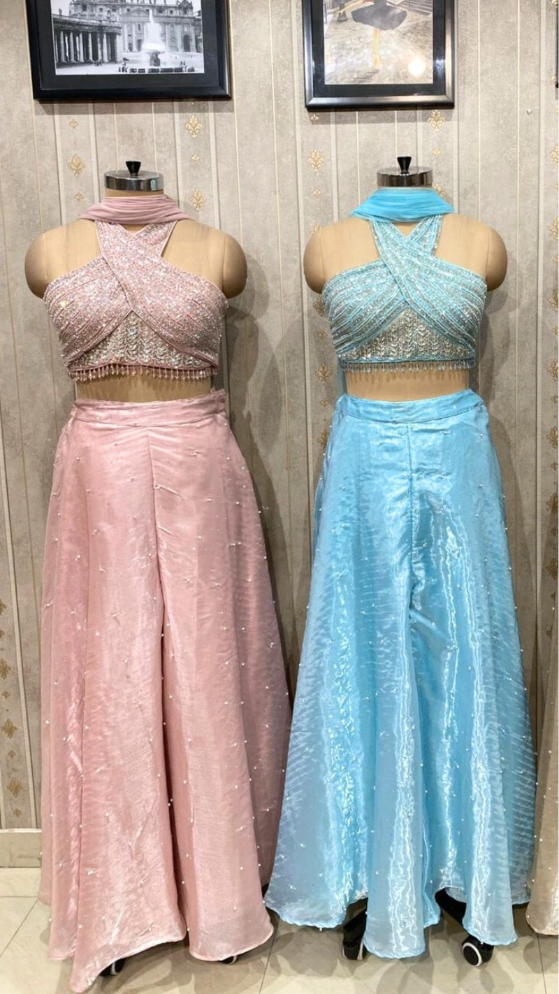 Designer Partywear Dress With Sequin Work