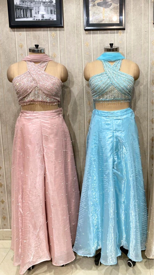 Designer Partywear Dress With Sequin Work